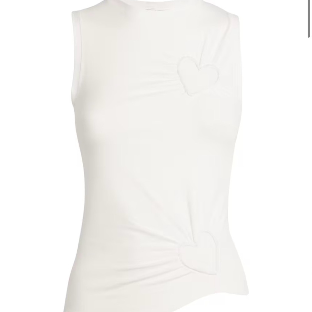 NWT SKIMS Cotton Jersey Heart Tank in SOOT sz S - RARE